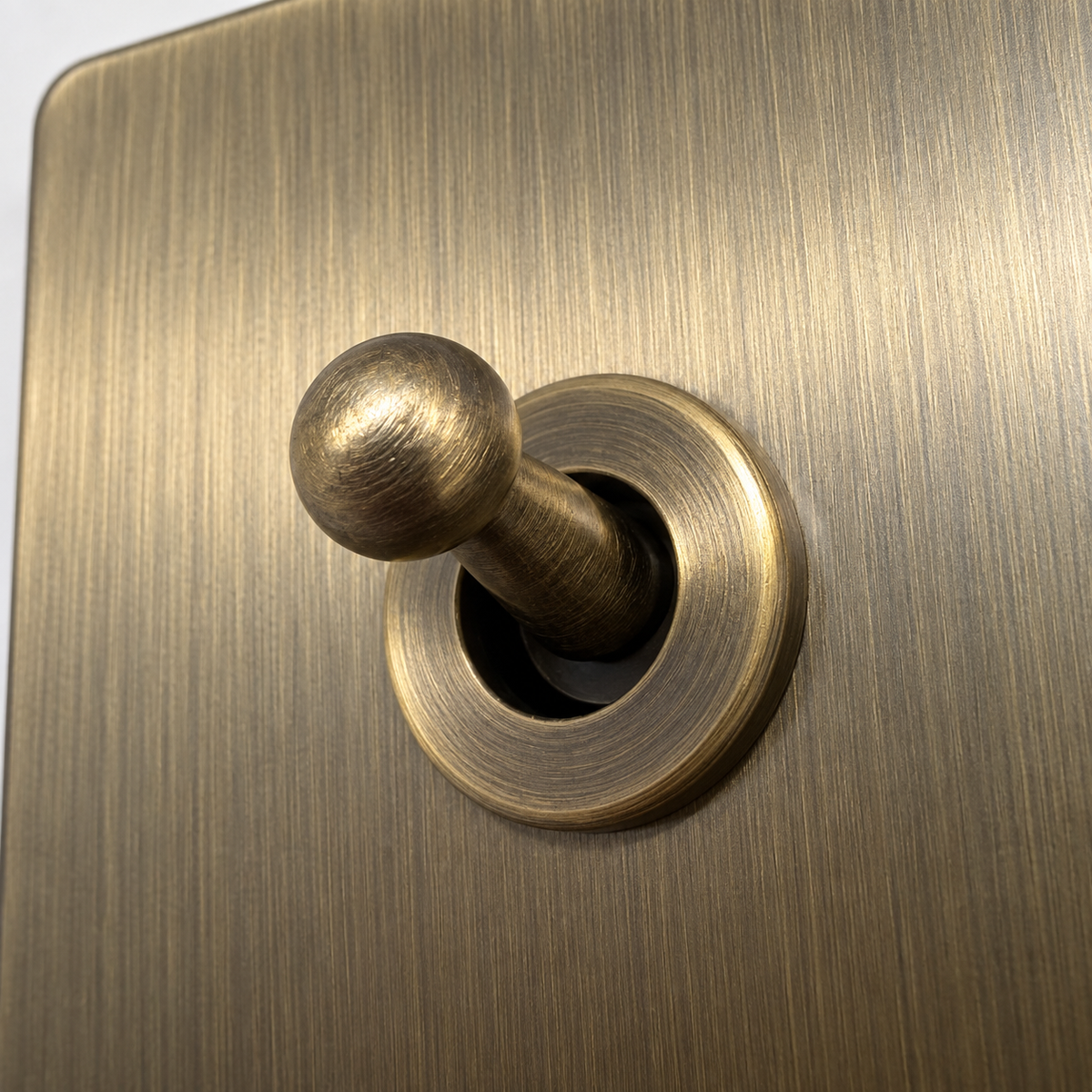 Tuimelschakelaar Enkel - Klassiek - Groen Brons - detail