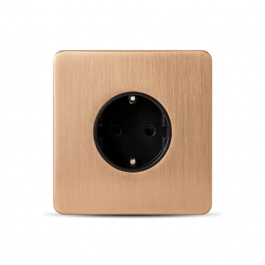 Wandcontactdoos Schuko 16A — Klassiek — Goud - Goud
