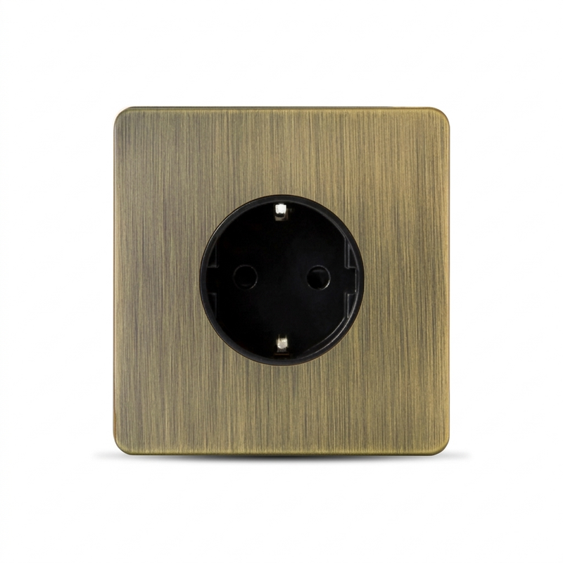 Wandcontactdoos Schuko 16A — Klassiek — Groen Brons - Groen Brons