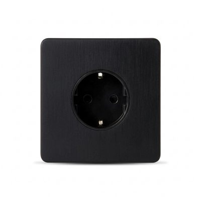 Wandcontactdoos Schuko 16A — Klassiek — Zwart - Zwart
