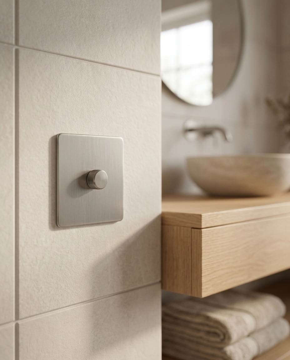 Dimmer — Klassiek — Satijn Nikkel - Satijn Nikkel — Sfeerbeeld