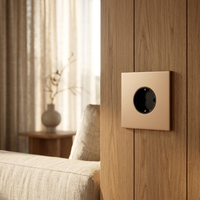 Wandcontactdoos Schuko 16A — Modern — Goud - Goud — Sfeerbeeld