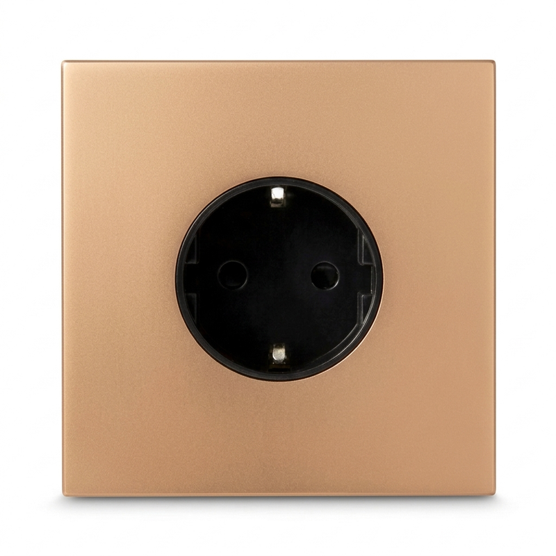 Wandcontactdoos Schuko 16A — Modern — Goud - Goud