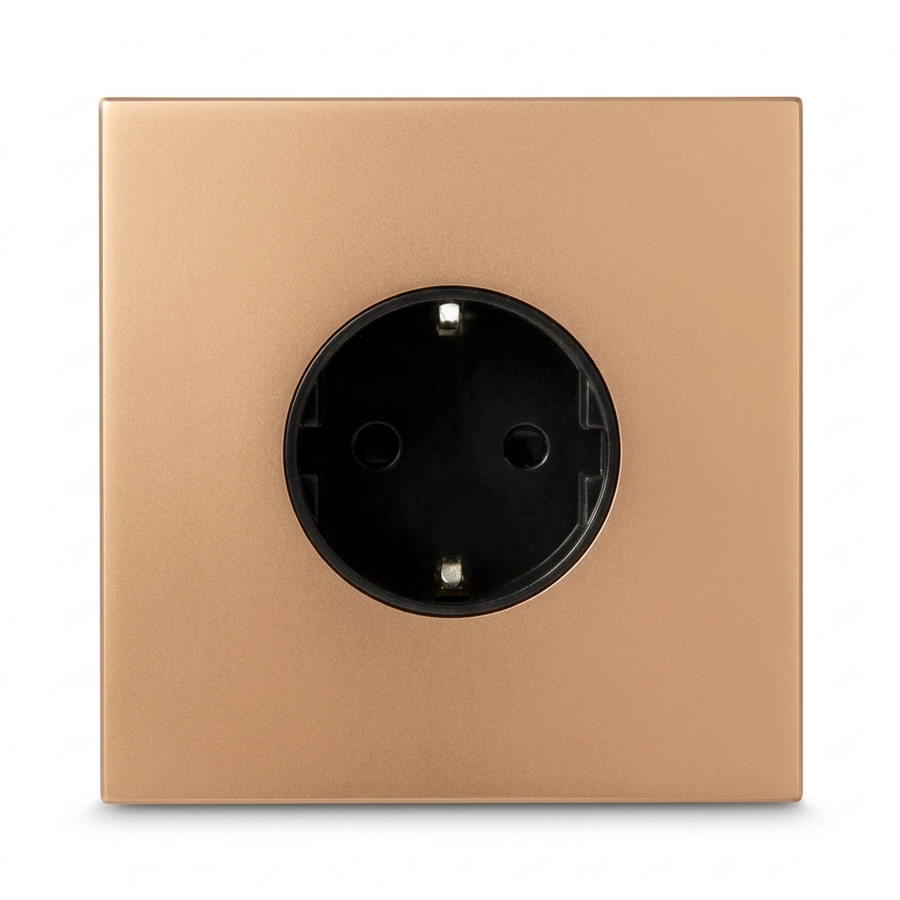 Wandcontactdoos Schuko 16A — Modern — Goud - Goud