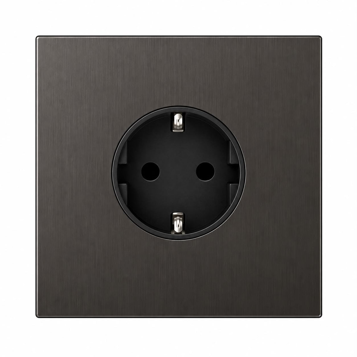 Wandcontactdoos Schuko 16A - Modern - Grijs - voorkant