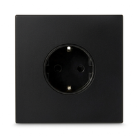 Wandcontactdoos Schuko 16A — Modern — Mat Zwart - Mat Zwart