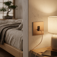USB-A + USB-C Lader — Modern — Goud - Goud — Sfeerbeeld