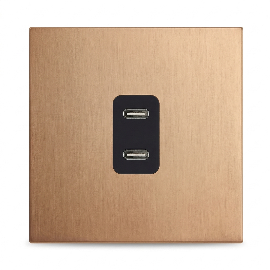 USB-A + USB-C Lader — Modern — Goud - Goud
