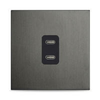 USB-A + USB-C Lader — Modern — Grijs - Grijs