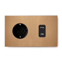 Wandcontactdoos + USB A/C — Zakelijk — Goud - Goud