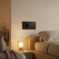 Wandcontactdoos + USB A/C — Zakelijk — Mat Zwart - Mat Zwart — Sfeerbeeld