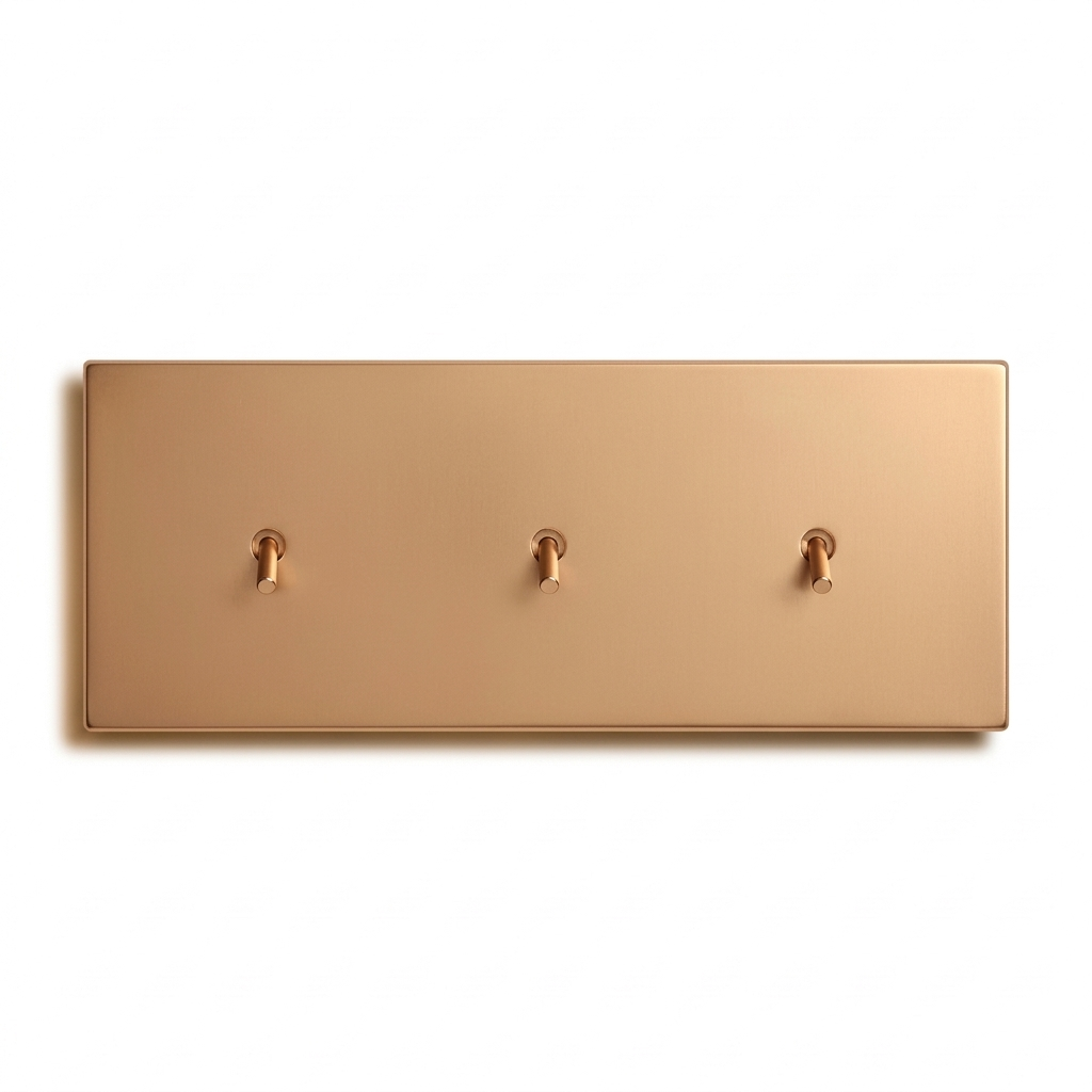 Tuimelschakelaar Drievoudig — Modern — Goud - Goud