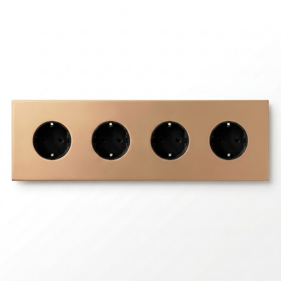 Wandcontactdoos 4-Gang — Zakelijk — Goud - Goud